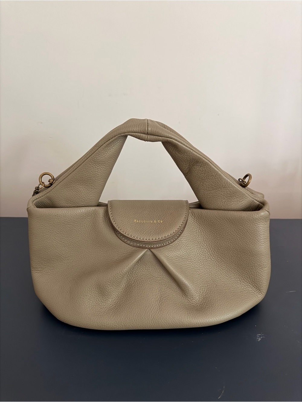 Escudero & Co. Taupe Leather Hobo Bag